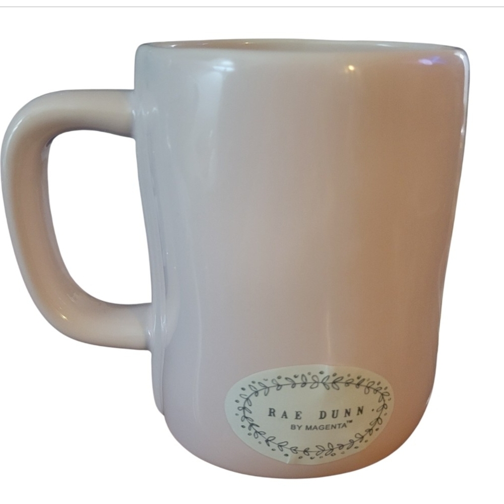 Pink Rae Dunn Ceramic Mug "Love My Peeps" Artisan Shape Hand Painted, 4"W x 5"H - Picture 2 of 6